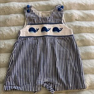 Unique Striped Embroidered Blue Whale Summer Jumper for Toddlers 18-24M